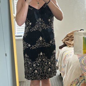 Vintage Beaded 20's Style Midi Dress